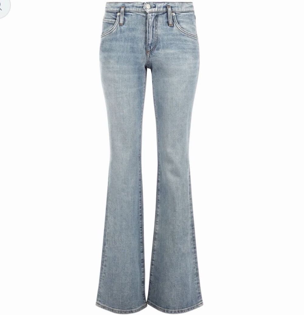 Daily Blue Peace In Typhoon Jeans Womens Sz 29 Made USA Flare Wide Leg AG NWOT